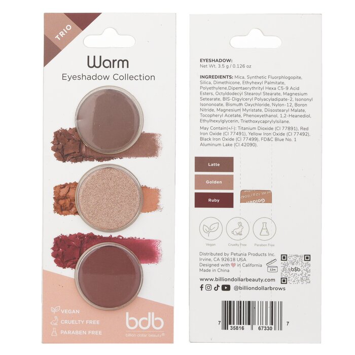 Foto 2 | Colección De Sombras De Ojos Trio Billion Dollar Brows #warm - Venta Internacional.