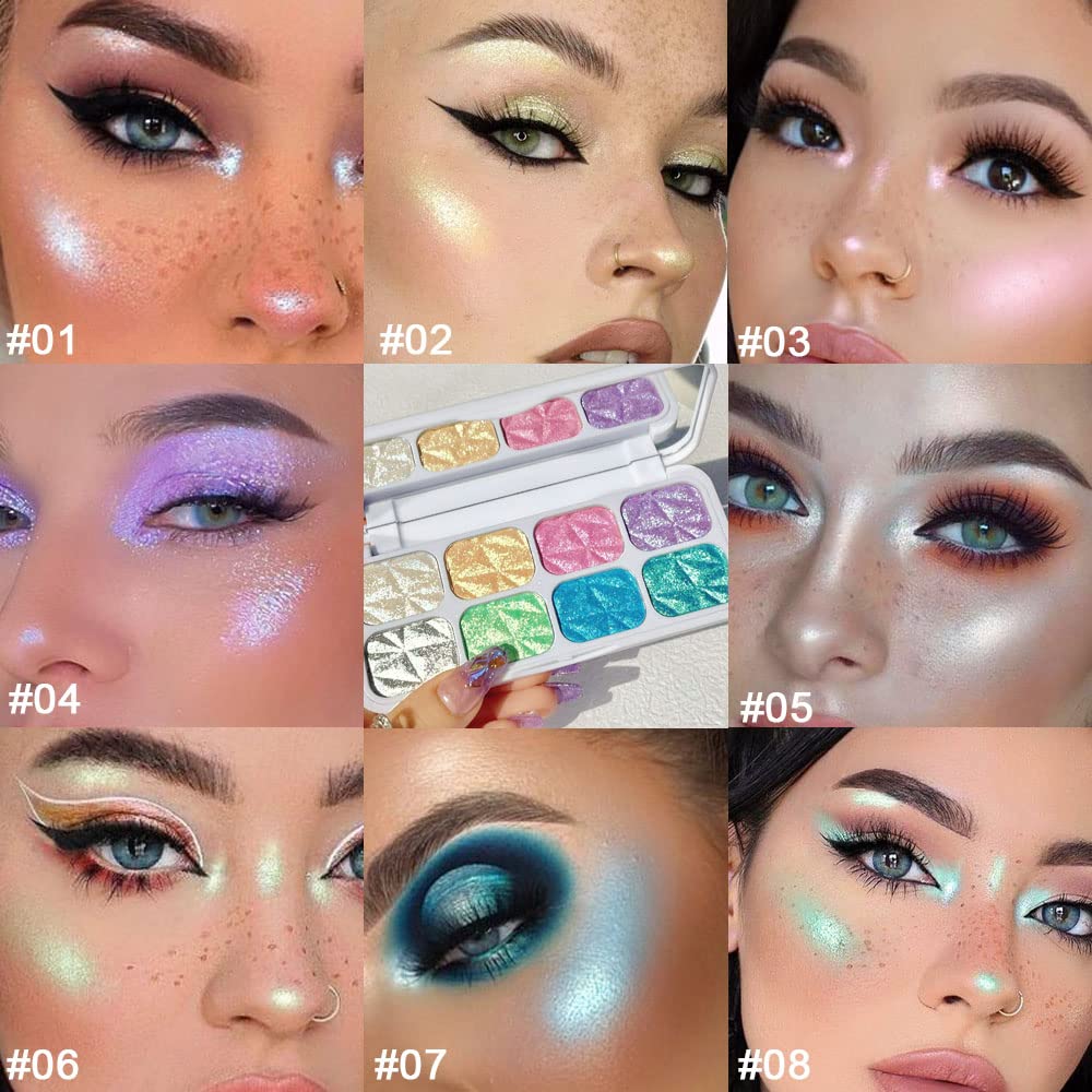 Foto 4 pulgar | Paleta De Maquillaje Evpct, Iluminador Facial Y Mejillas, 8 Colores, Shimmer - Venta Internacional.