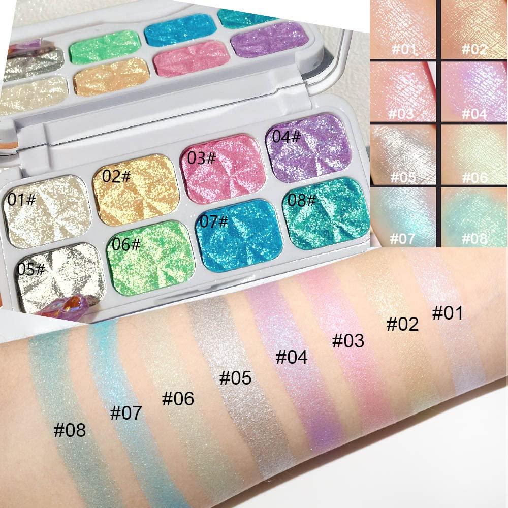 Foto 5 pulgar | Paleta De Maquillaje Evpct, Iluminador Facial Y Mejillas, 8 Colores, Shimmer - Venta Internacional.