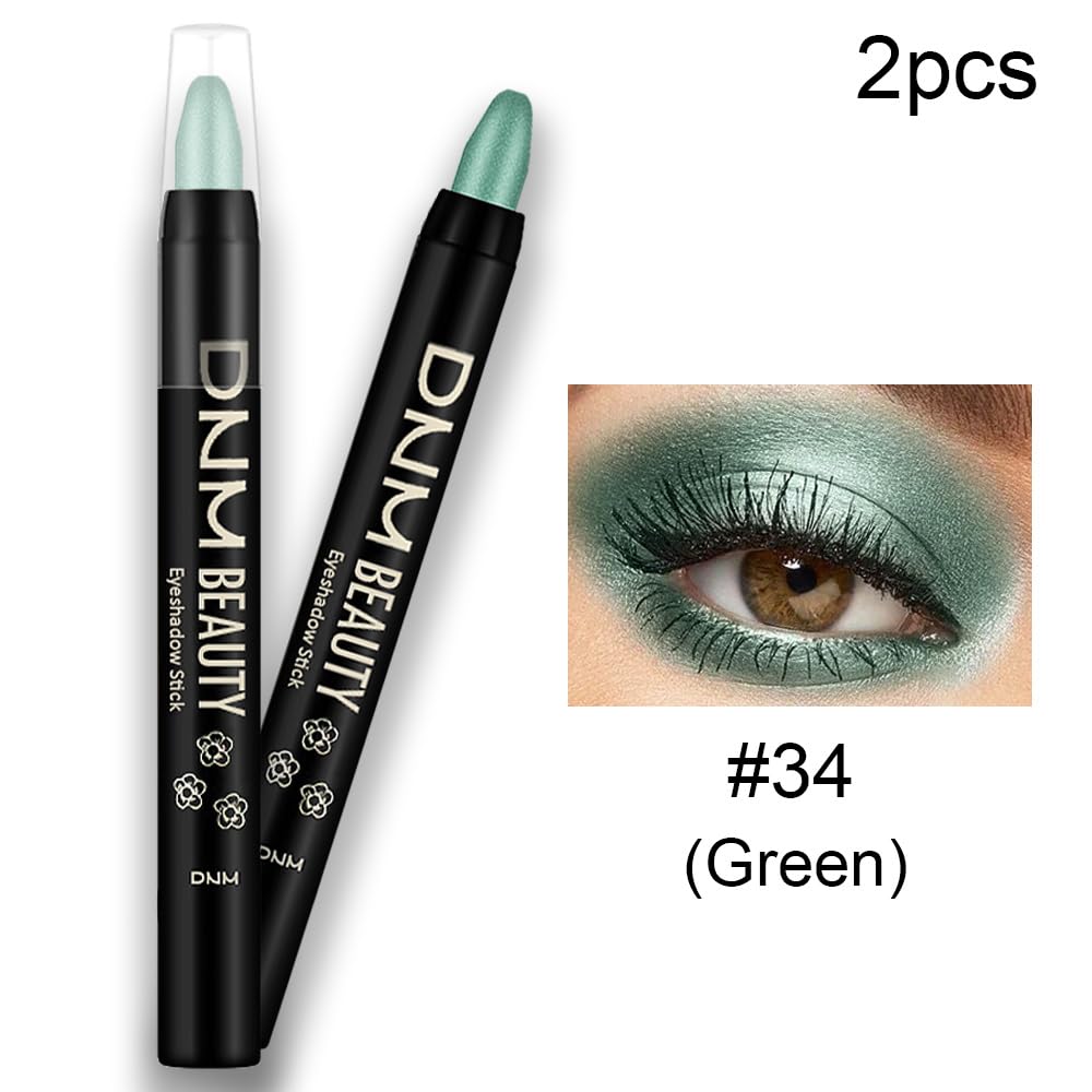 Foto 2 | Set De Sombras De Ojos En Crema Kaely Waterproof, 2 Unidades, Color Verde - Venta Internacional.