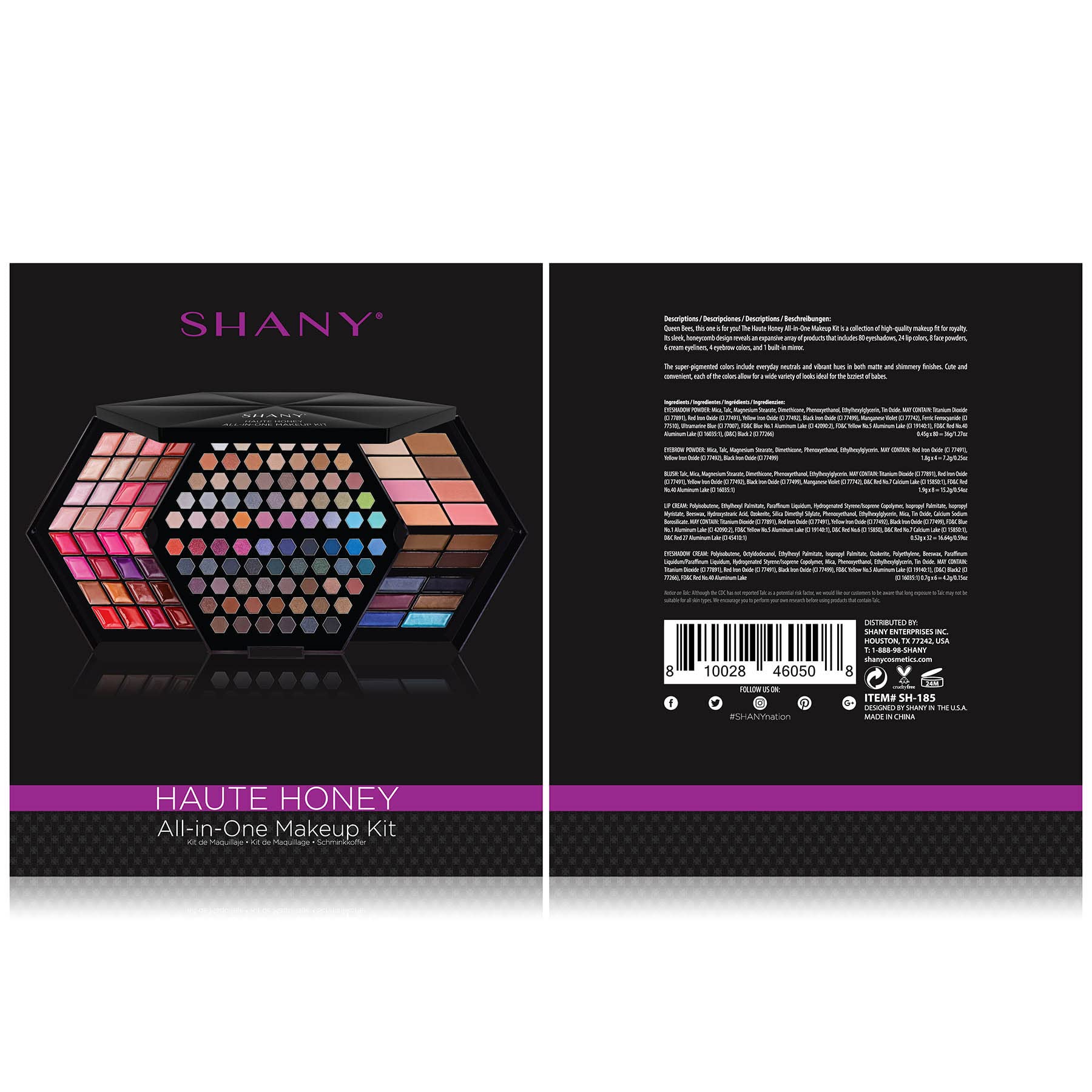 Foto 4 pulgar | Set De Maquillaje Shany Haute Honey Con 80 Sombras De Ojos Y 32 Colores De Labios - Venta Internacional.