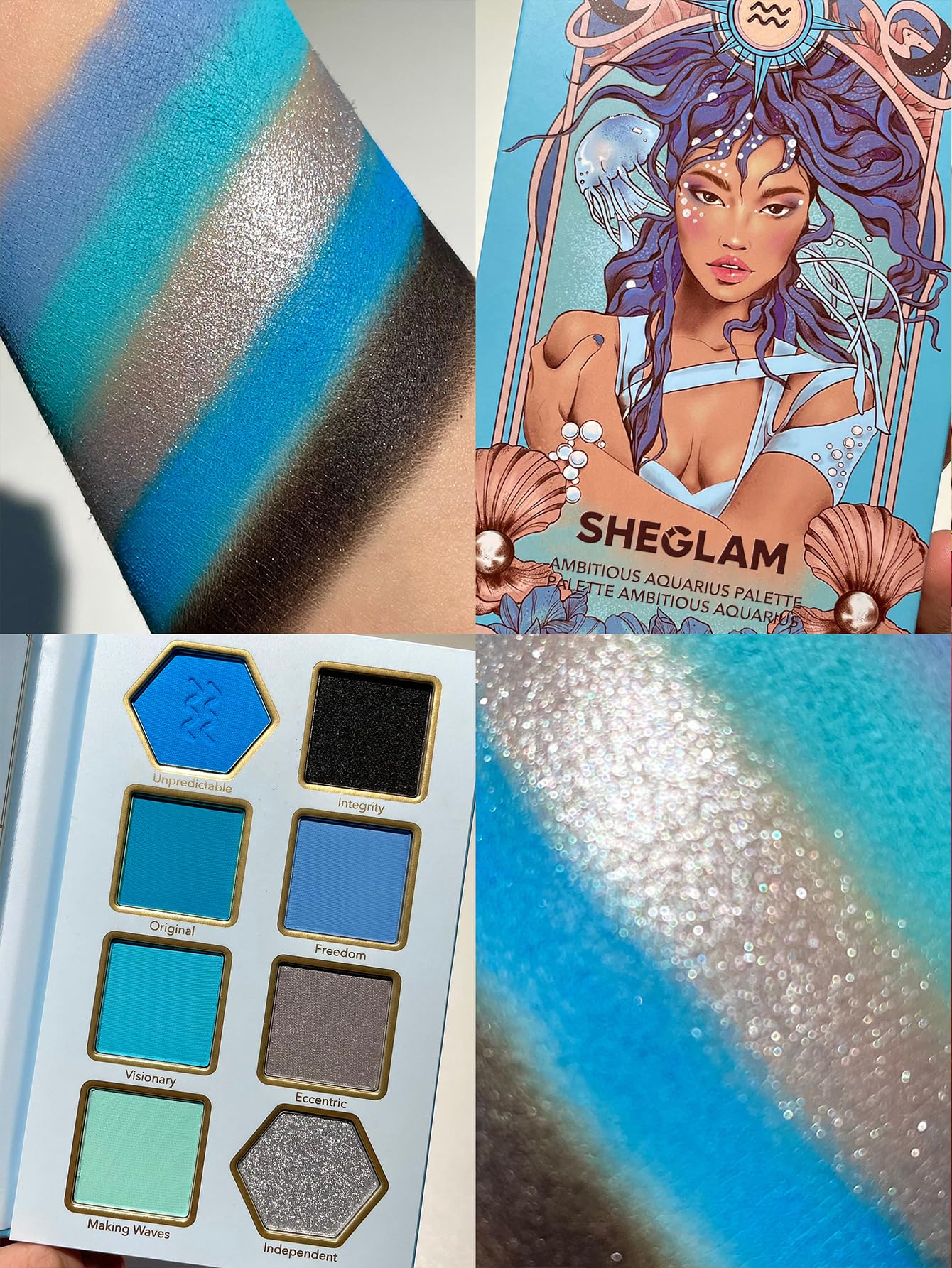 Foto 5 pulgar | Paleta De Sombras De Ojos Sheglam Glitter Metallic De 8 Colores Ambitious - Venta Internacional.