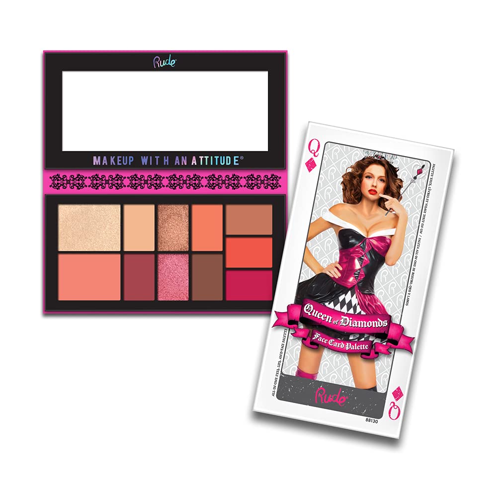 Foto 2 pulgar | Paleta De Maquillaje Rude Cosmetics Face Card Queen Of Diamonds - Venta Internacional.