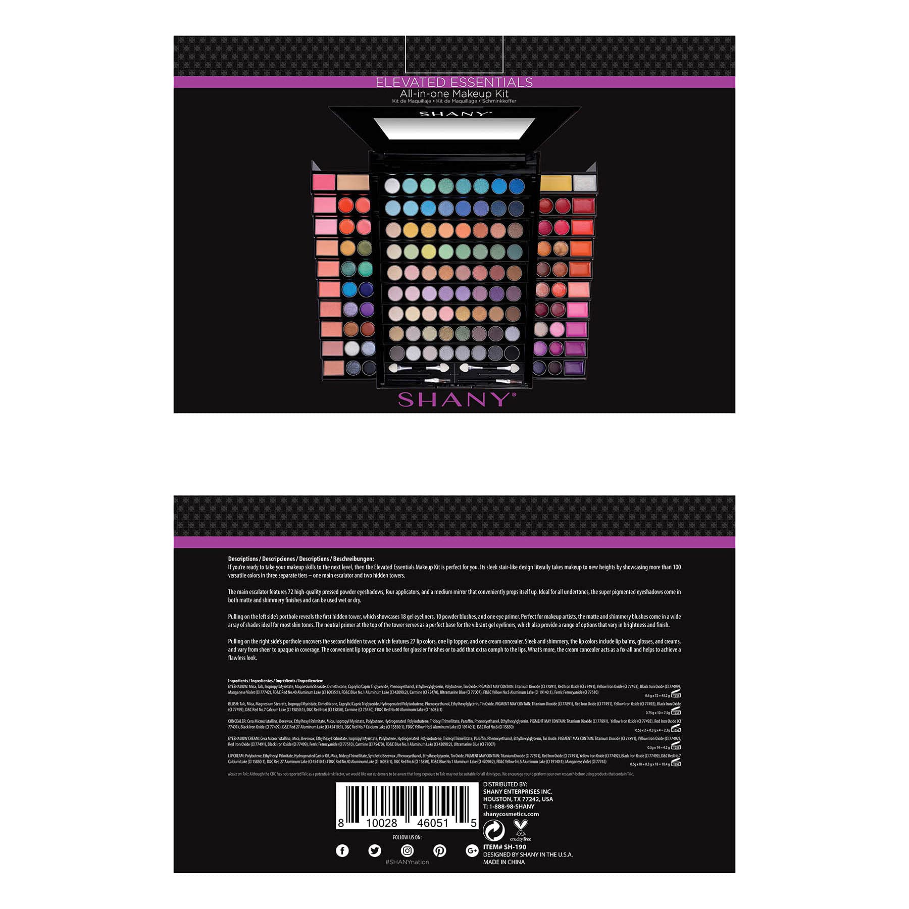 Foto 4 pulgar | Set De Maquillaje Shany Elevated Essentials Con 72 Sombras De Ojos Y Más - Venta Internacional.