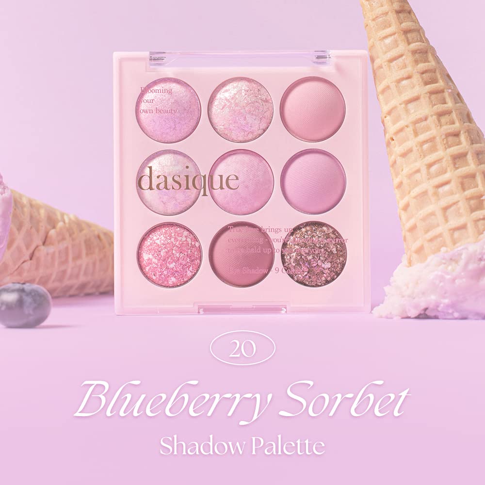 Foto 5 pulgar | Set De Sorbetes De Arándanos Dasique De Shadow Palette Con Espejo En Forma De Peine - Venta Internacional.