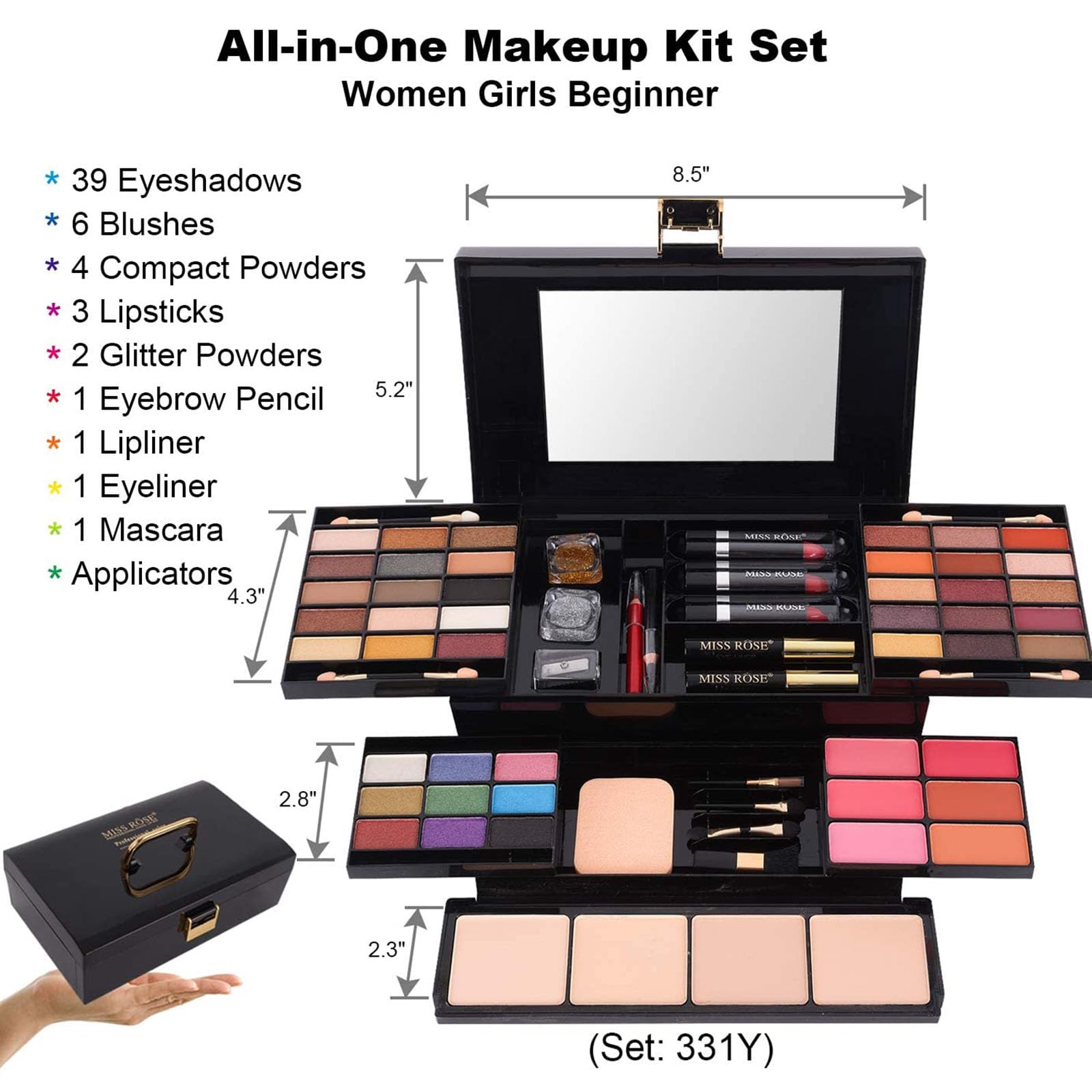 Foto 2 | Paleta De Maquillaje Miss Rose M 58 Color Con Kit Completo Para Mujer - Venta Internacional.