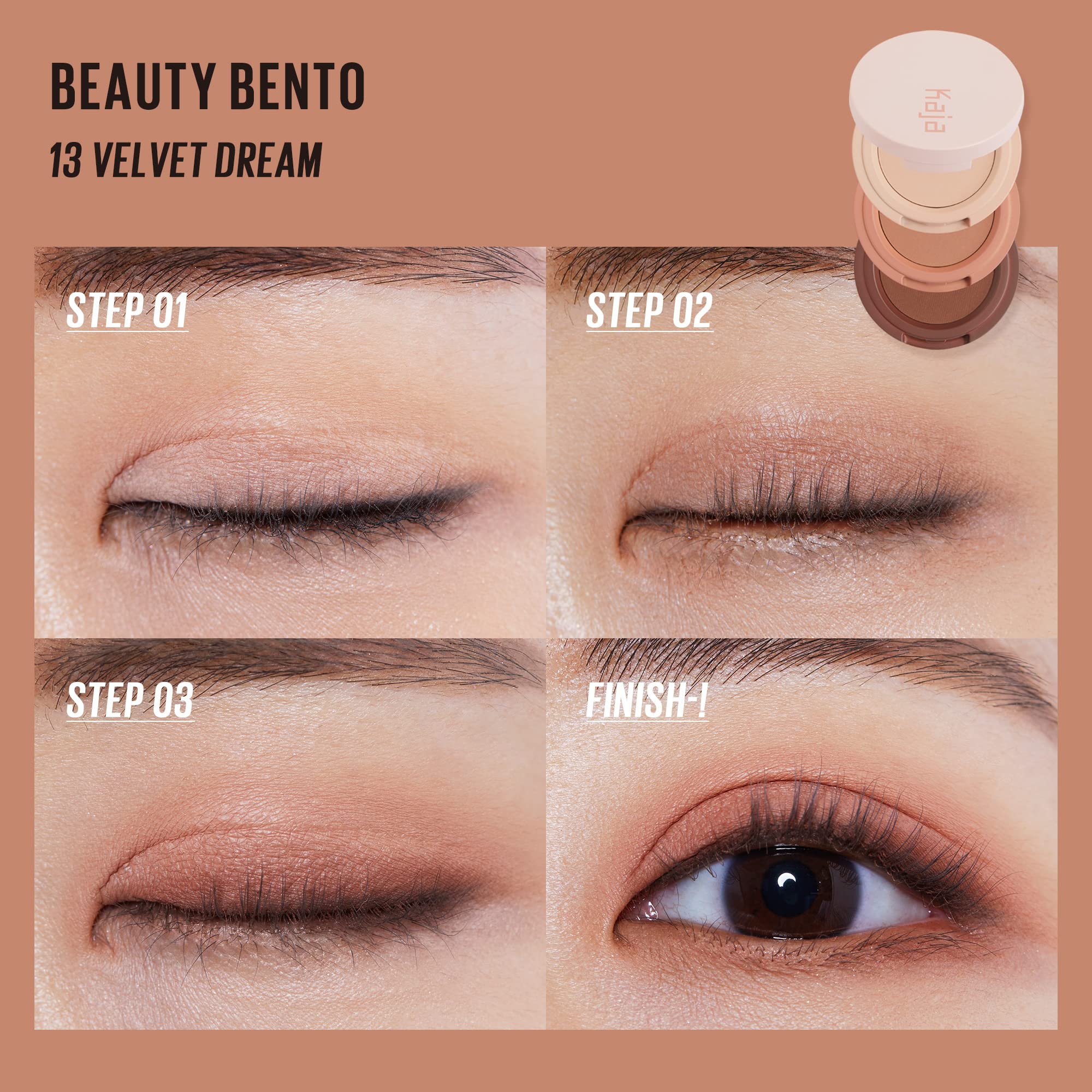 Foto 5 pulgar | Sombra De Ojos Trio Kaja Beauty Bento Burnt Sandy Brown Travel - Venta Internacional.