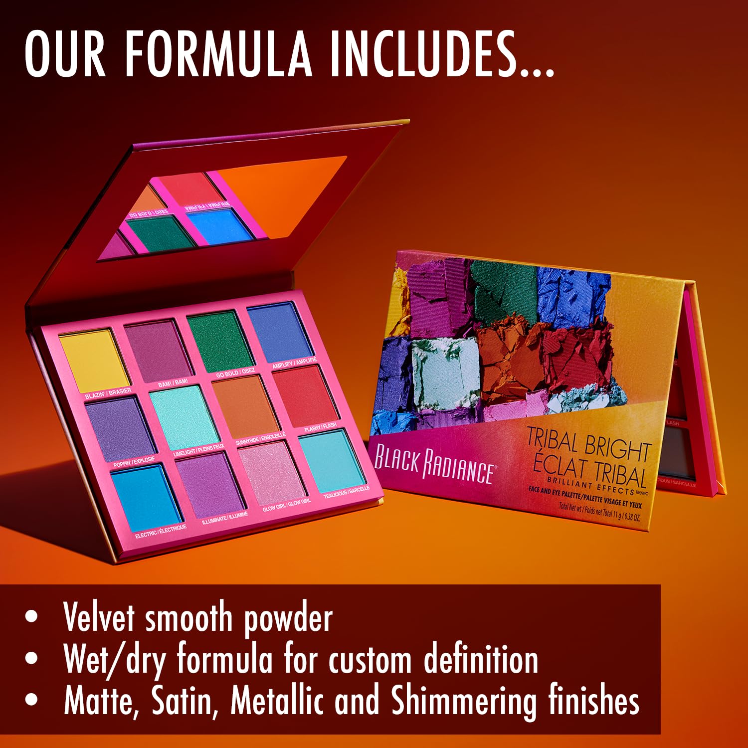 Foto 5 | Paleta De Sombras De Ojos Black Radiance Brilliant Tribal Bright - Venta Internacional.