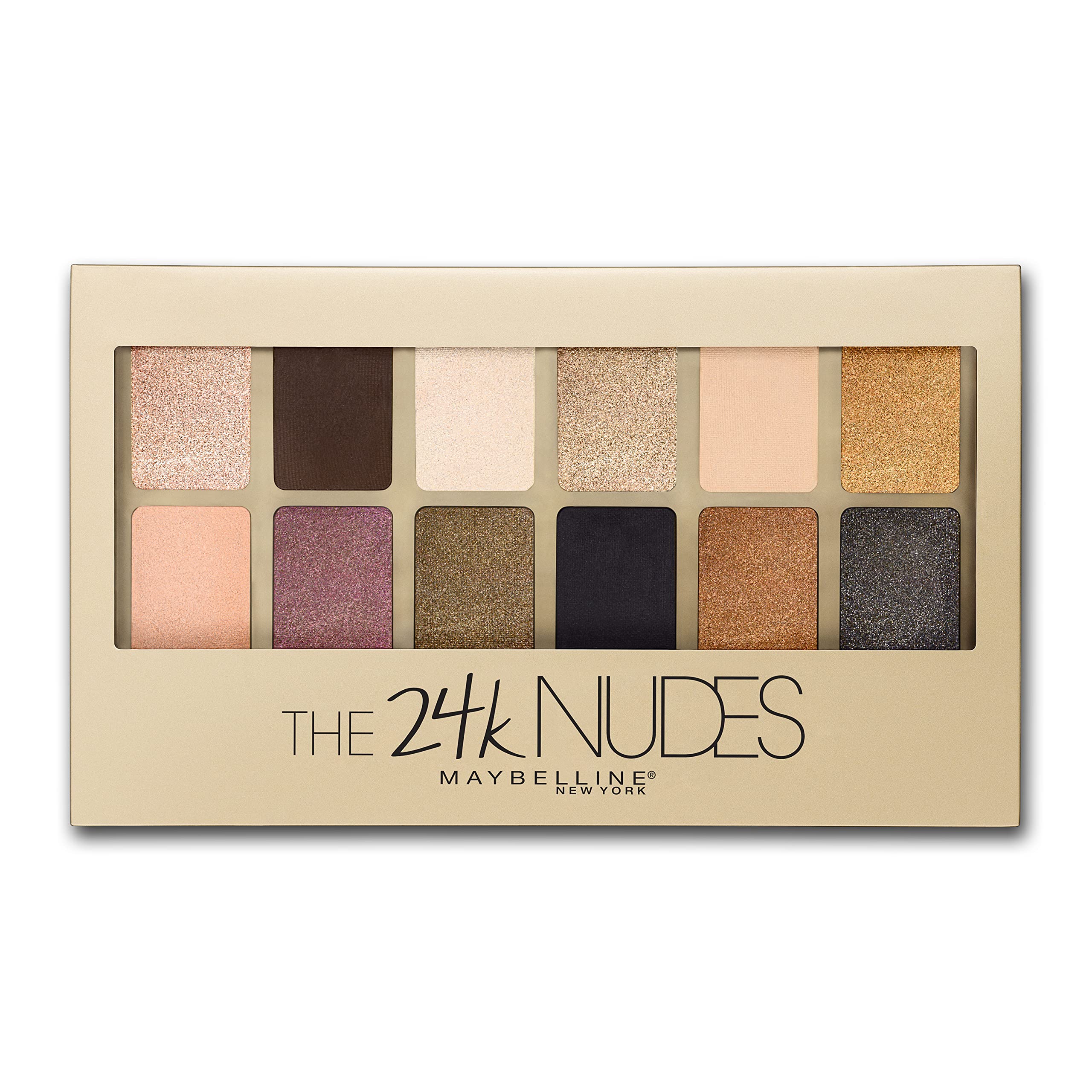 Paleta De Sombras De Ojos Maybelline The Nudes Gold De 24 Quilates  12 Tonos - Venta Internacional.