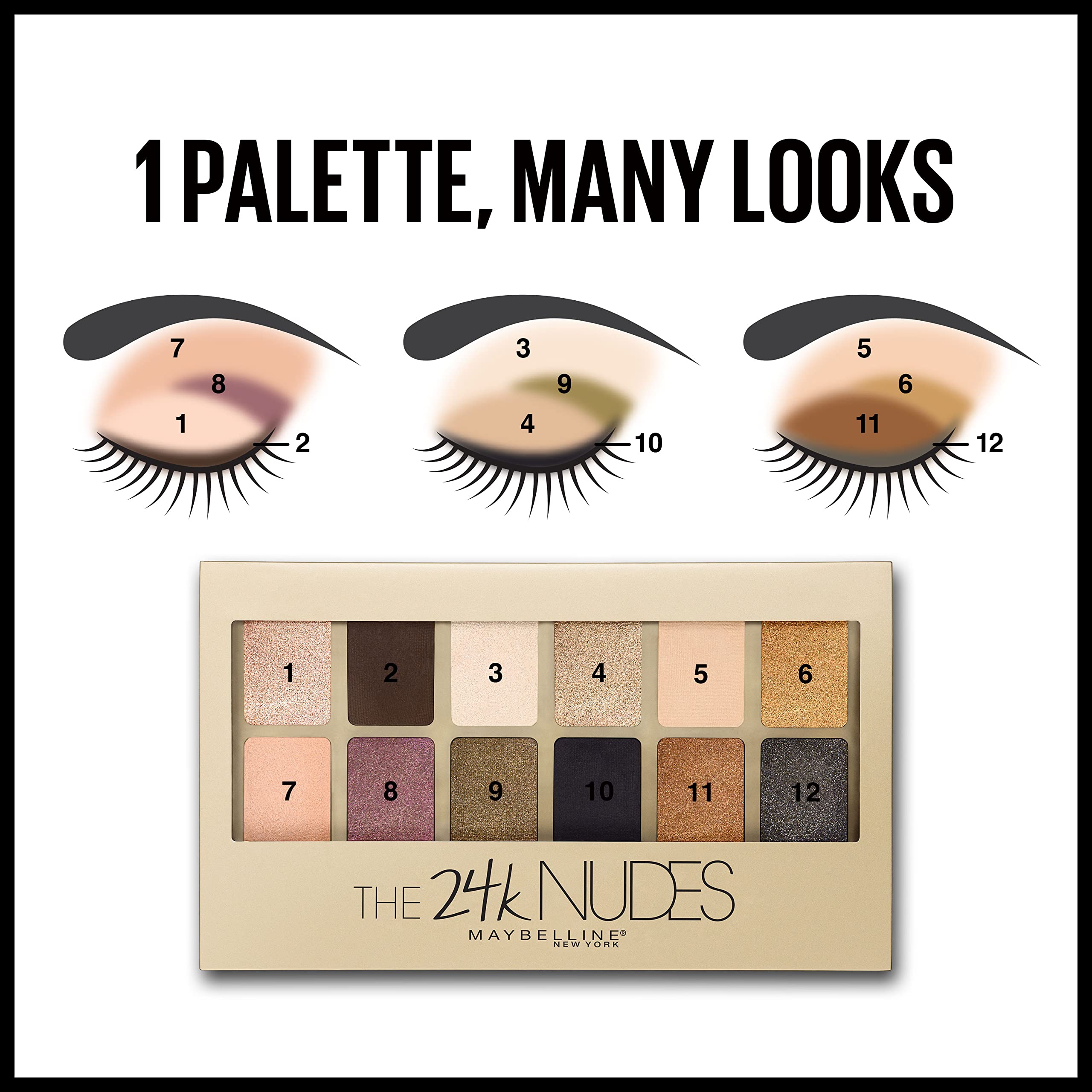 Foto 7 pulgar | Paleta De Sombras De Ojos Maybelline The Nudes Gold De 24 Quilates  12 Tonos - Venta Internacional.