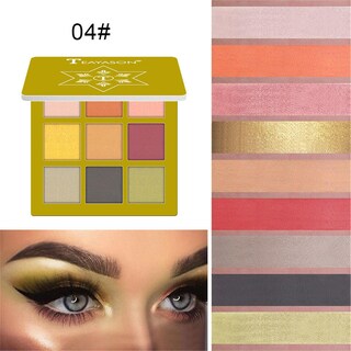 Foto 2 | Paleta De Sombras De Ojos Huoguo Purpurina Mate Nacarada De Nueve Colores - Venta Internacional.