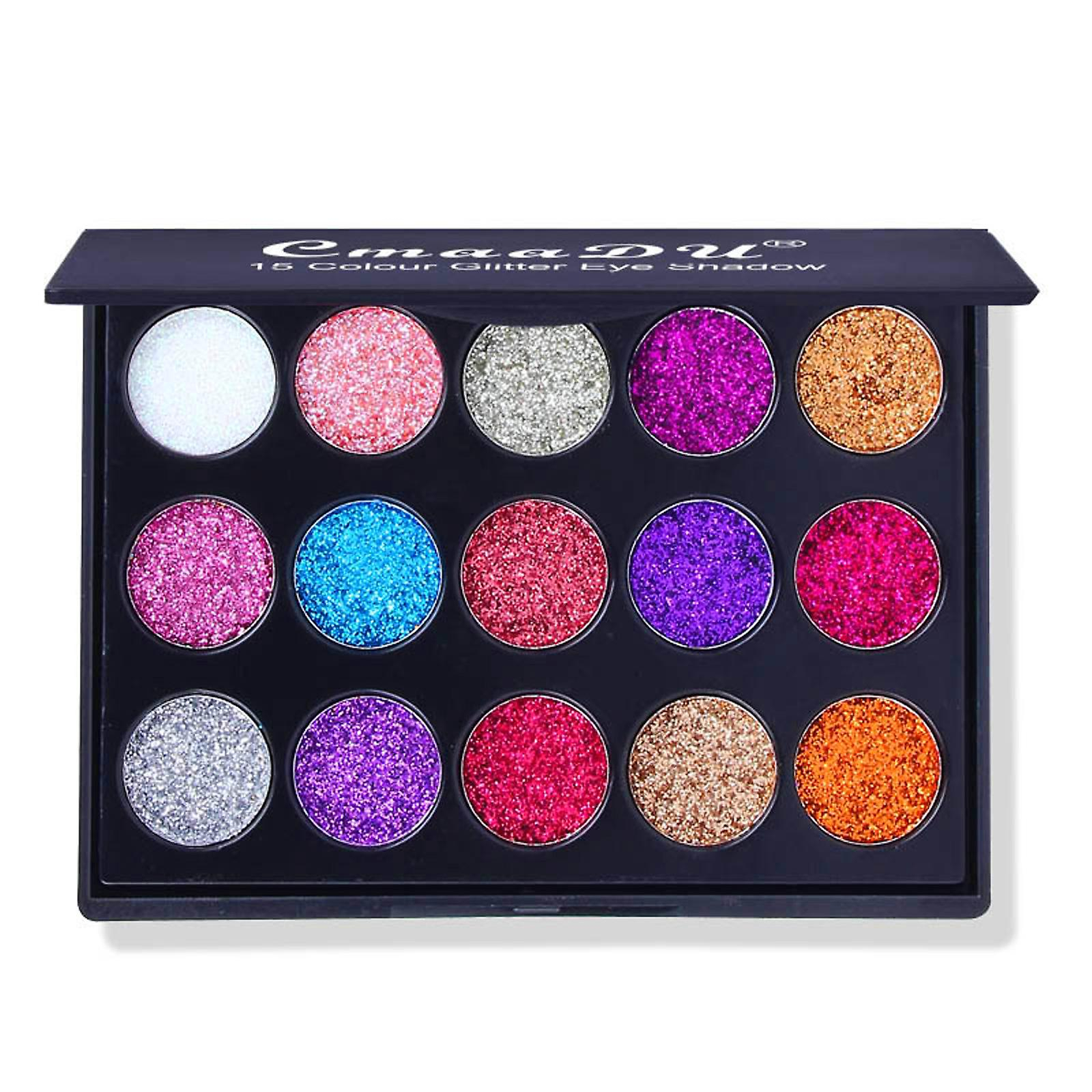 Foto 2 pulgar | Paleta De Sombras De Ojos Huoguo  15 Colores  Con Lentejuelas Brillantes - Venta Internacional.
