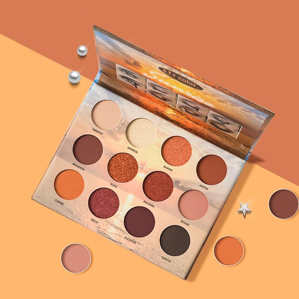 Foto 2 | Paleta De Sombras De Ojos Huoguo 12 Colores Pearl Light Mate - Venta Internacional.