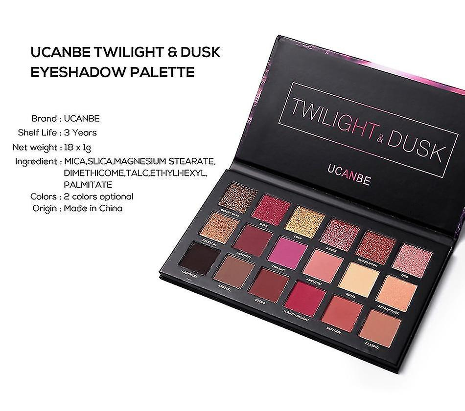 Foto 6 pulgar | Paleta De Sombras De Ojos Ucanbe Twilight Dusk 18 Colores Shimmer Mat - Venta Internacional.