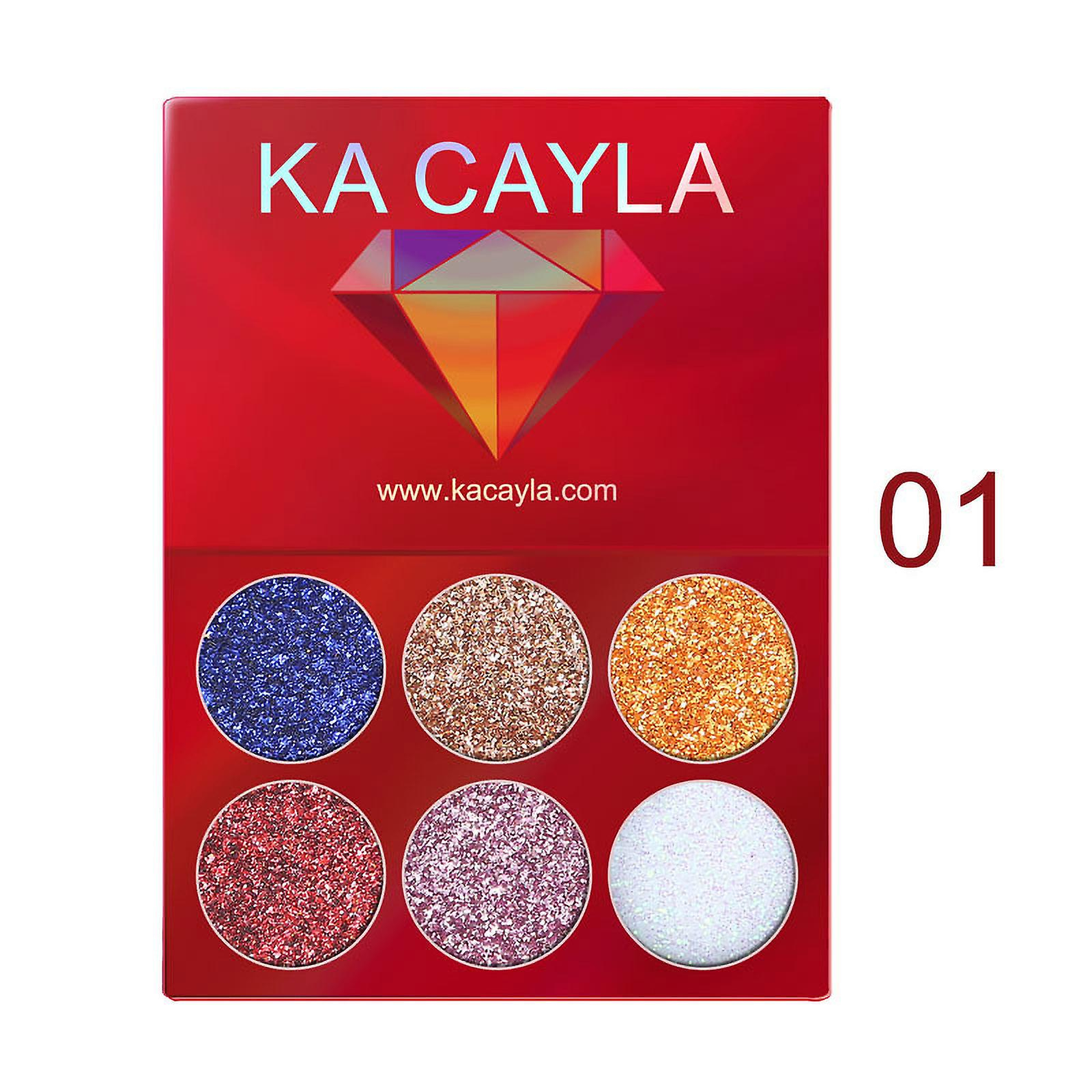 Foto 2 | Paleta De Sombras De Ojos Huoguo  6 Colores  Lentejuelas De Diamante De Alto Brillo - Venta Internacional.