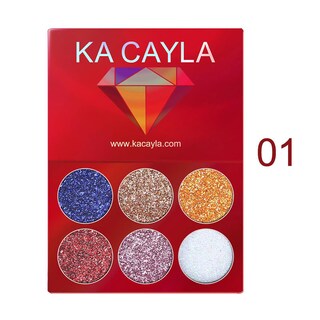 Foto 2 | Paleta De Sombras De Ojos Huoguo 6 Colores Lentejuelas De Diamante De Alto Brillo - Venta Internacional.