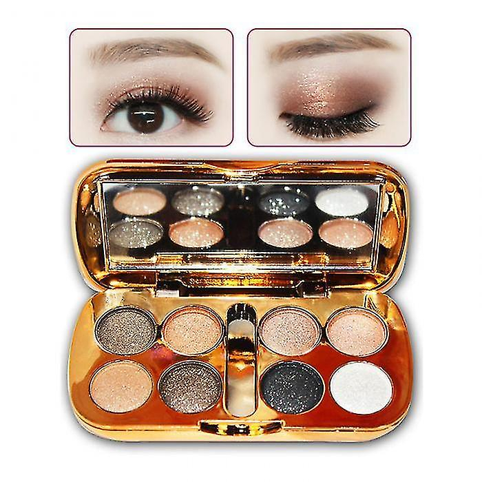 Foto 3 pulgar | Paleta De Sombras De Ojos Huoguo Glitter 8 Colores Con Pincel  10 G - Venta Internacional.