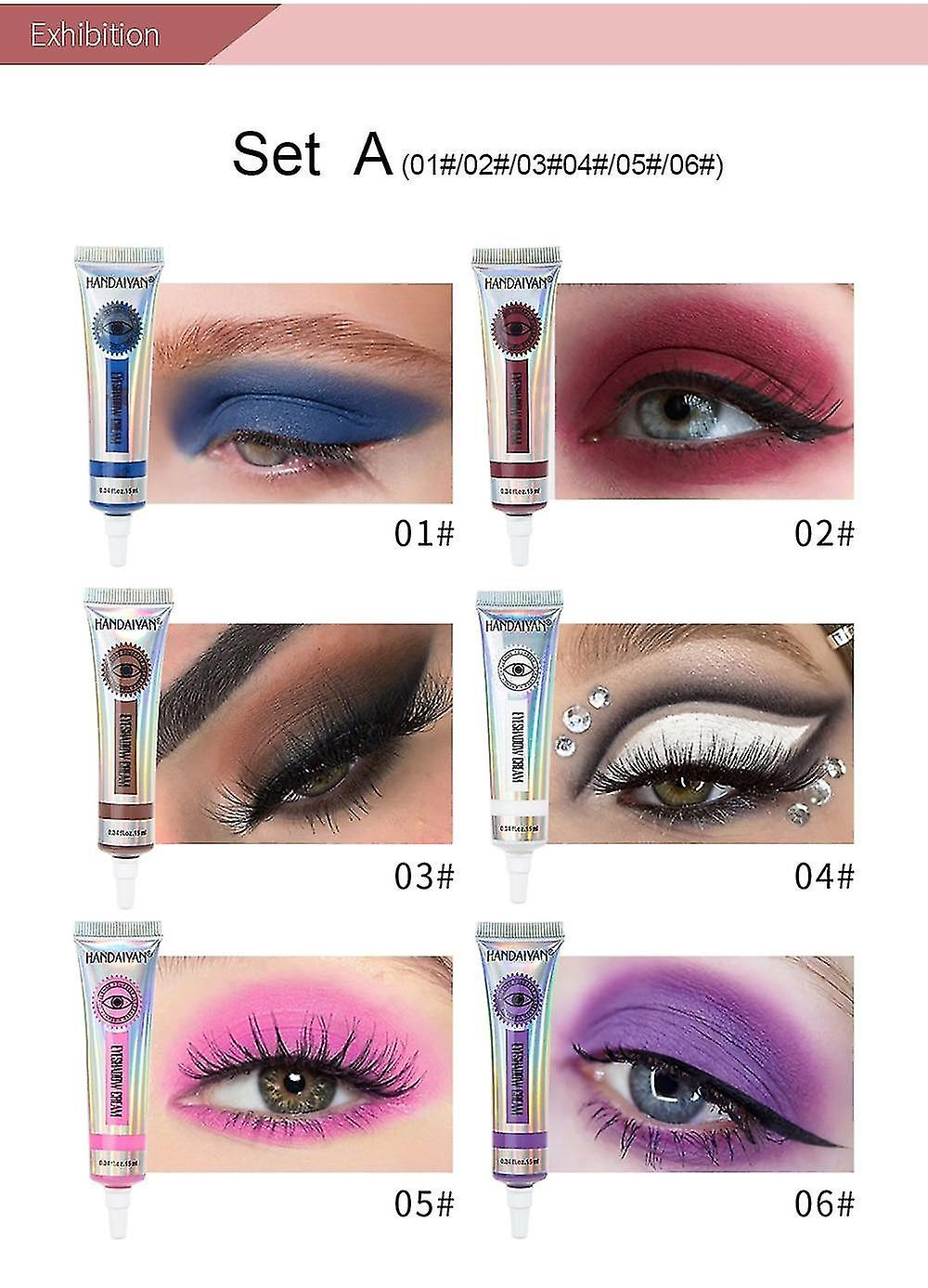 Foto 4 pulgar | Sombra De Ojos Huoguo  6 Colores  Color Crema Brillante  5 G  Resistente Al Agua - Venta Internacional.