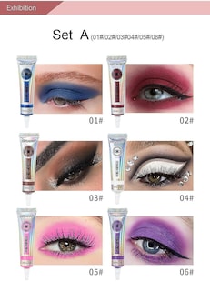 Foto 3 | Sombra De Ojos Huoguo 6 Colores Color Crema Brillante 5 G Resistente Al Agua - Venta Internacional.