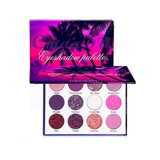 Foto 1 | Paleta De Sombras De Ojos Huoguo 12 Colores Púrpura Brillante Y Mate Con Purpurina - Venta Internacional.