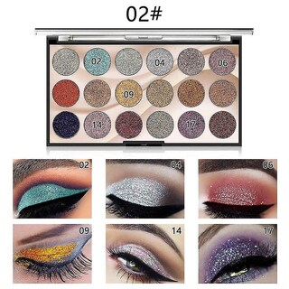 Foto 2 | Paleta De Sombras De Ojos Huoguo Purpurina Lentejuelas Impermeable 18 Colores - Venta Internacional.