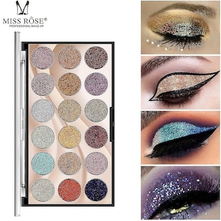 Foto 3 | Paleta De Sombras De Ojos Huoguo Purpurina Lentejuelas Impermeable 18 Colores - Venta Internacional.