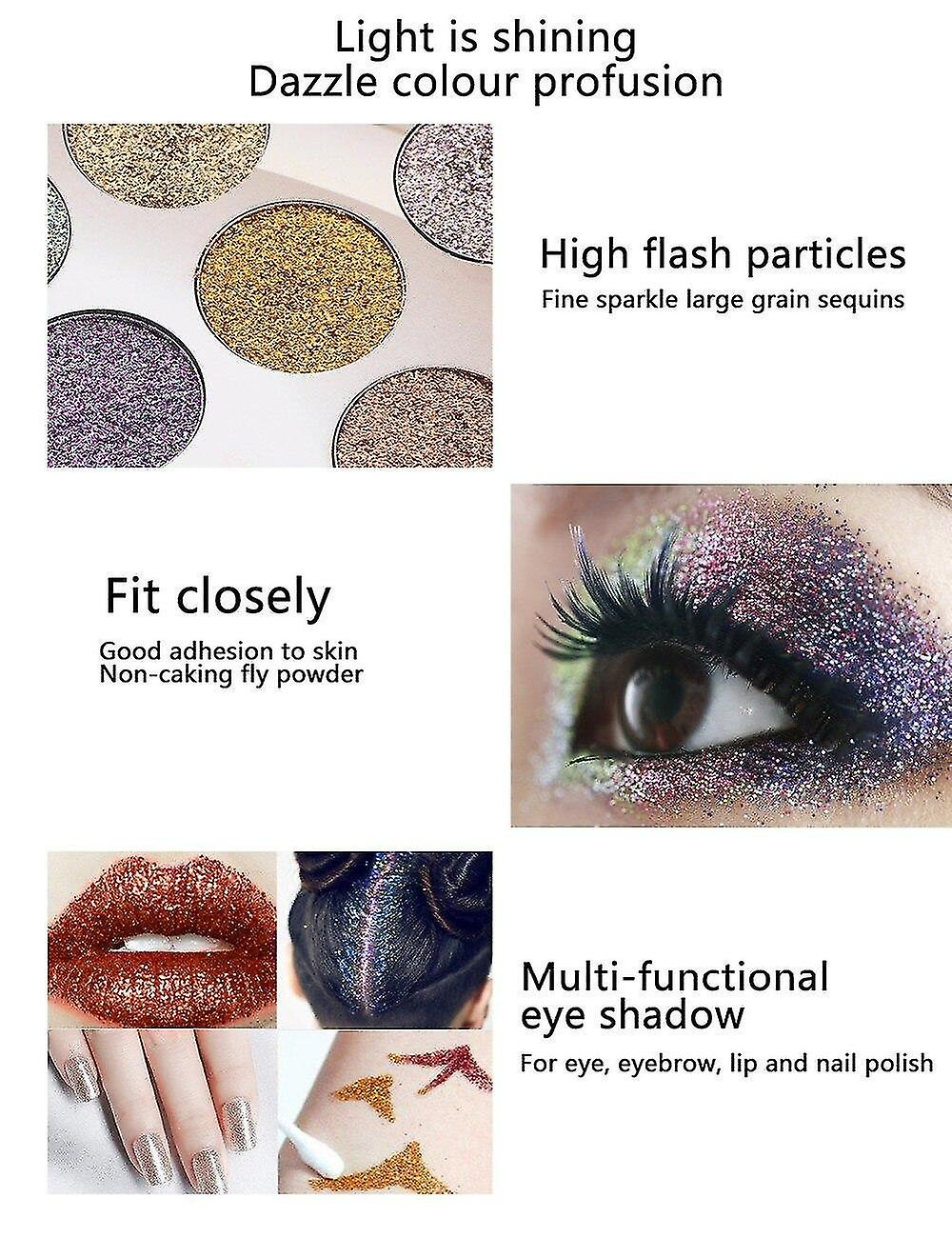 Foto 5 pulgar | Paleta De Sombras De Ojos Huoguo  Purpurina  Lentejuelas  Impermeable  18 Colores - Venta Internacional.