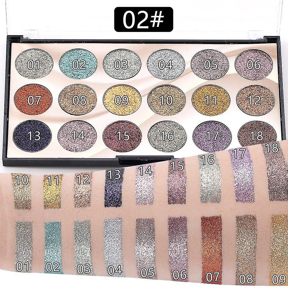 Foto 5 | Paleta De Sombras De Ojos Huoguo  Purpurina  Lentejuelas  Impermeable  18 Colores - Venta Internacional.