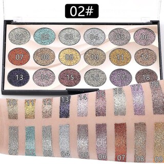 Foto 5 | Paleta De Sombras De Ojos Huoguo Purpurina Lentejuelas Impermeable 18 Colores - Venta Internacional.