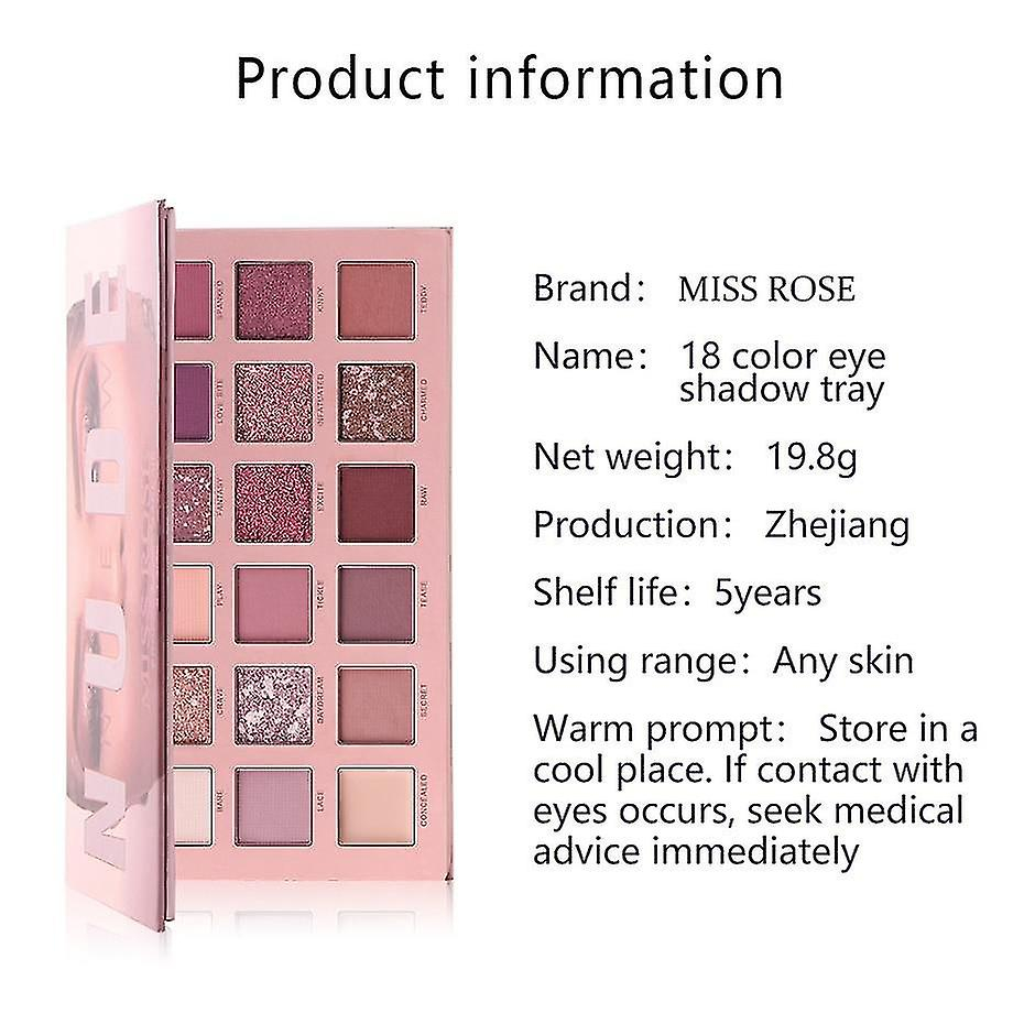 Foto 3 | Paleta De Sombras De Ojos Huoguo  18 Colores  Mate  Brillante  Impermeable - Venta Internacional.