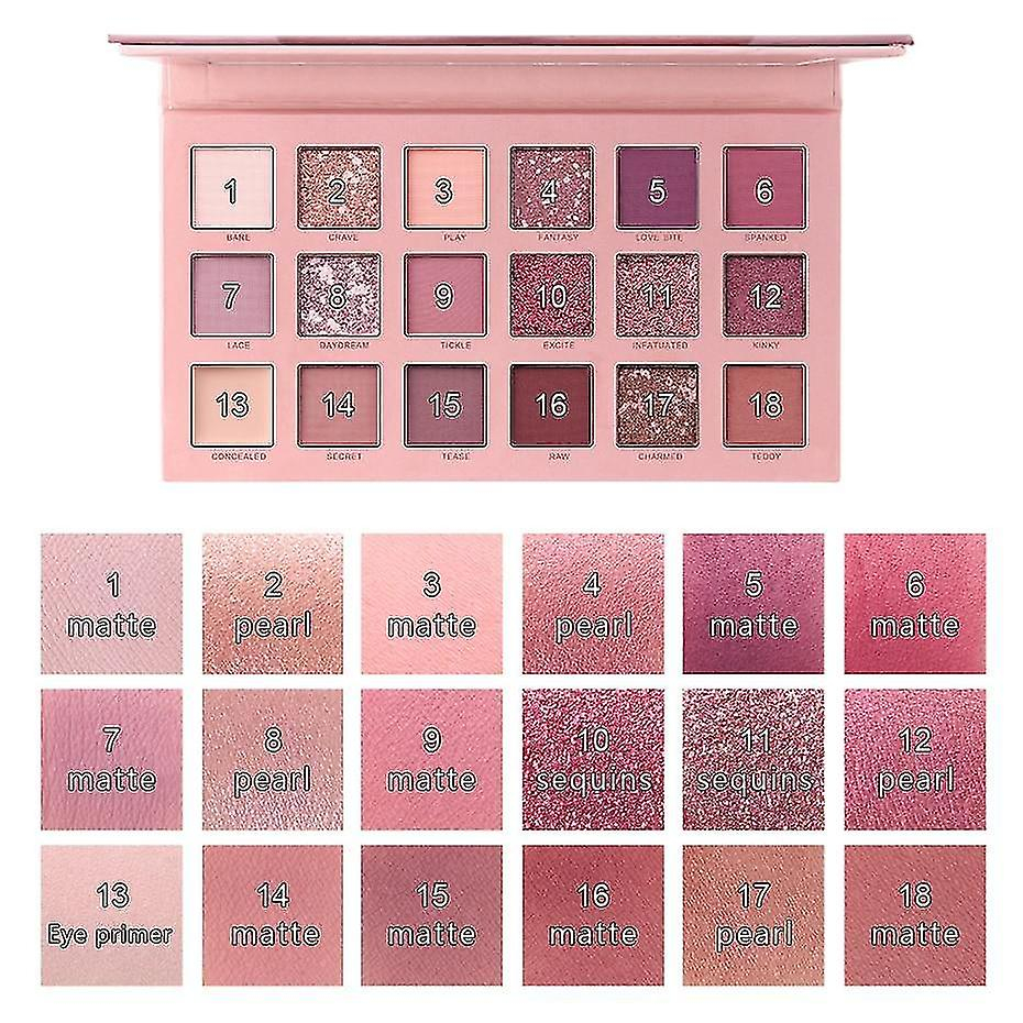 Foto 4 | Paleta De Sombras De Ojos Huoguo  18 Colores  Mate  Brillante  Impermeable - Venta Internacional.