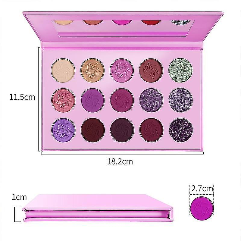 Foto 3 pulgar | Paleta De Sombras De Ojos Huoguo Maquillaje Con Purpurina Brillante De 15 Colores - Venta Internacional.