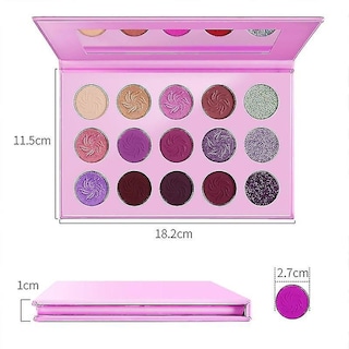 Foto 2 | Paleta De Sombras De Ojos Huoguo Maquillaje Con Purpurina Brillante De 15 Colores - Venta Internacional.