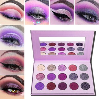 Foto 3 | Paleta De Sombras De Ojos Huoguo Maquillaje Con Purpurina Brillante De 15 Colores - Venta Internacional.