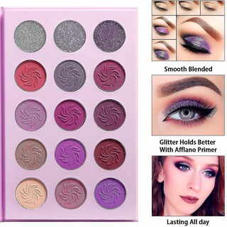 Foto 4 | Paleta De Sombras De Ojos Huoguo Maquillaje Con Purpurina Brillante De 15 Colores - Venta Internacional.