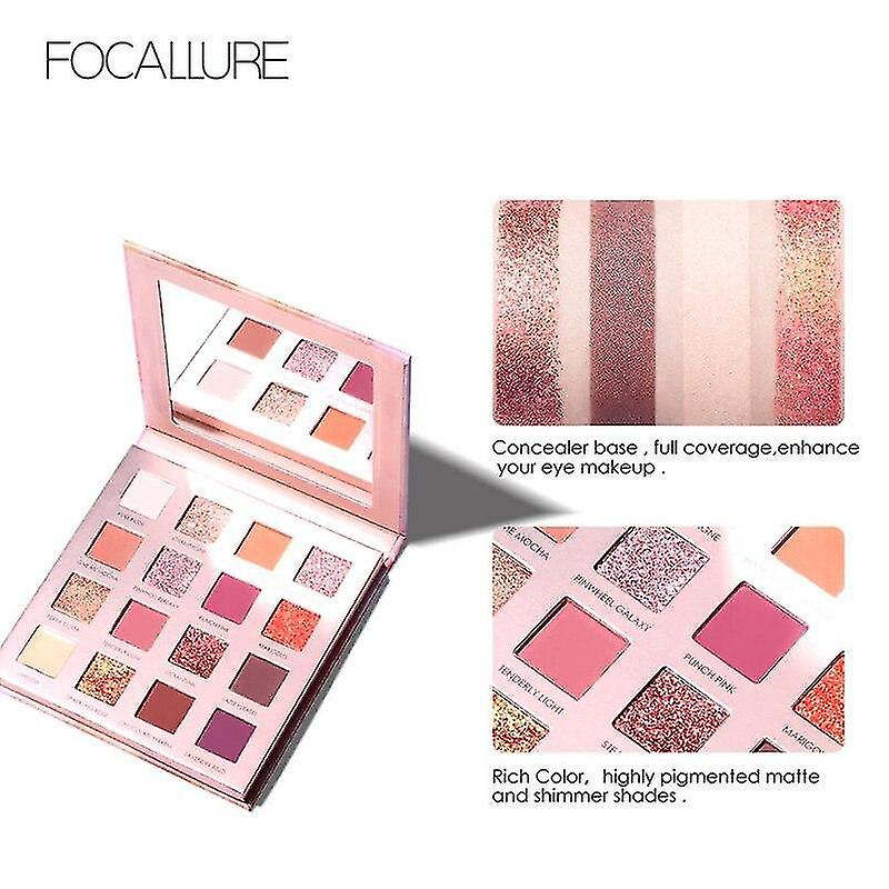 Foto 2 pulgar | Paleta De Sombras De Ojos Huoguo Sunrise 16 Colores Con Purpurina Mate - Venta Internacional.