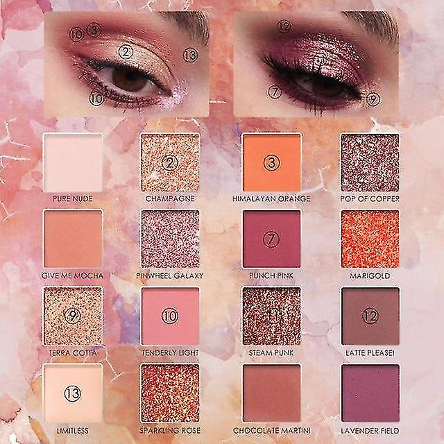 Foto 5 pulgar | Paleta De Sombras De Ojos Huoguo Sunrise 16 Colores Con Purpurina Mate - Venta Internacional.