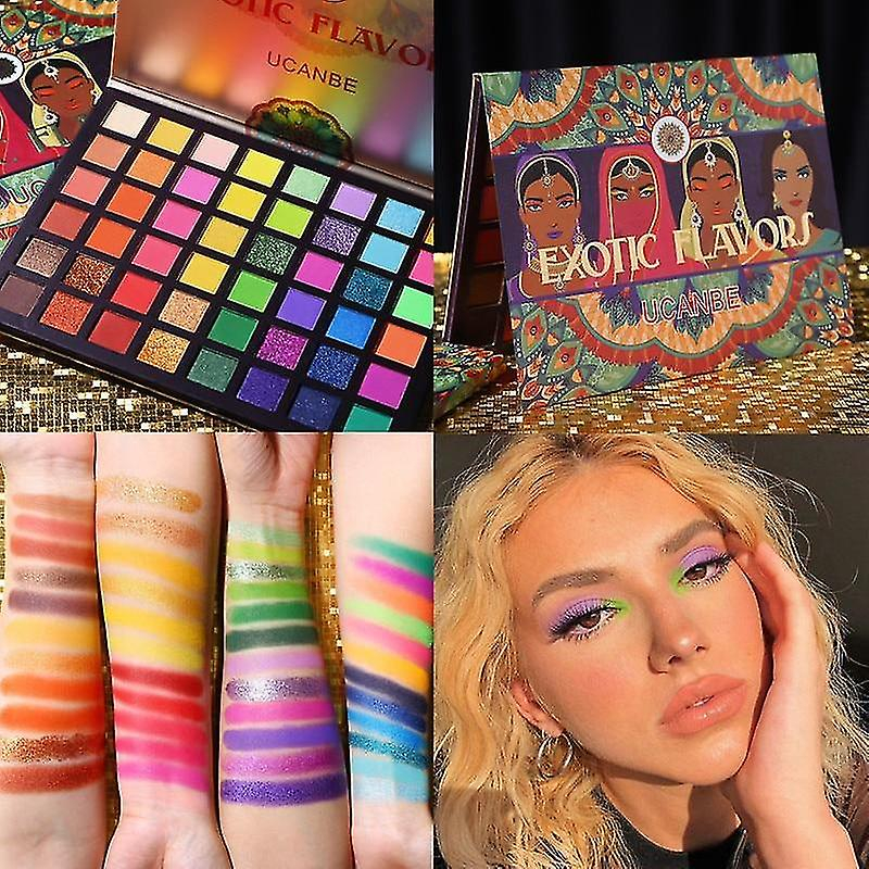 Foto 4 pulgar | Paleta De Sombras De Ojos Huoguo  48 Colores  Sabores Exóticos  Purpurina - Venta Internacional.