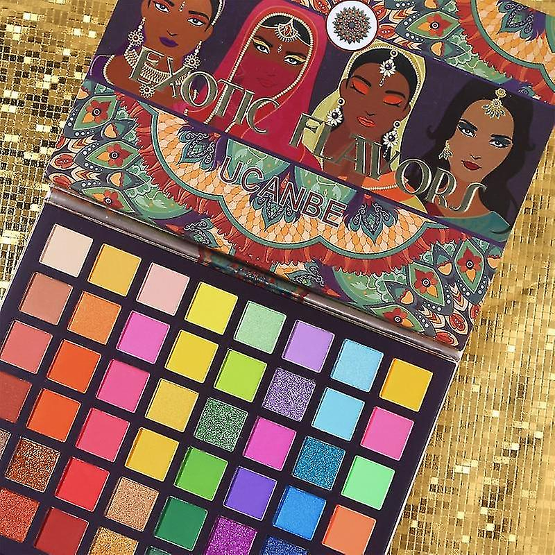 Foto 5 pulgar | Paleta De Sombras De Ojos Huoguo  48 Colores  Sabores Exóticos  Purpurina - Venta Internacional.