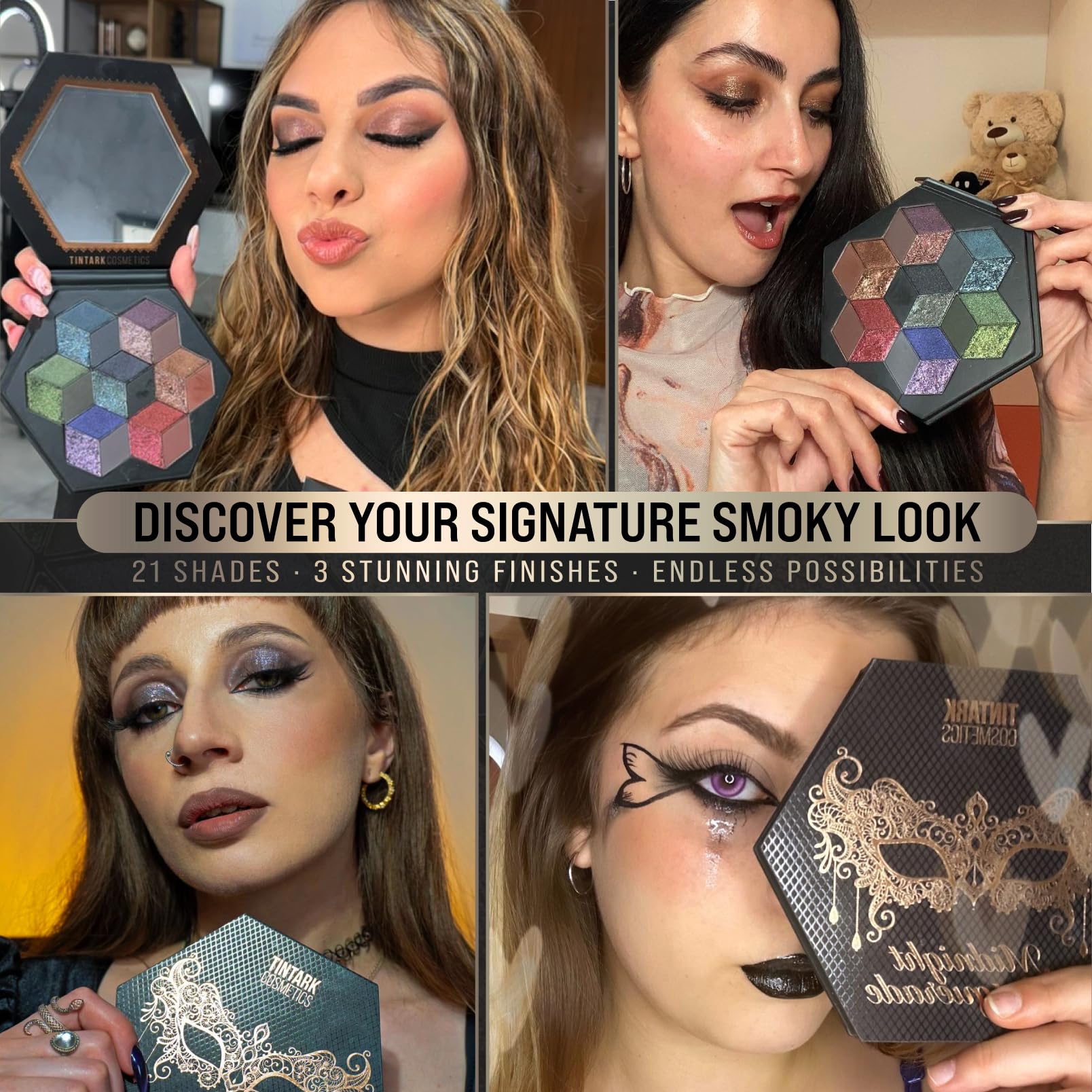 Foto 5 | Paleta De Sombras De Ojos Tintark Midnight Masquerade 21 Colores - Venta Internacional.