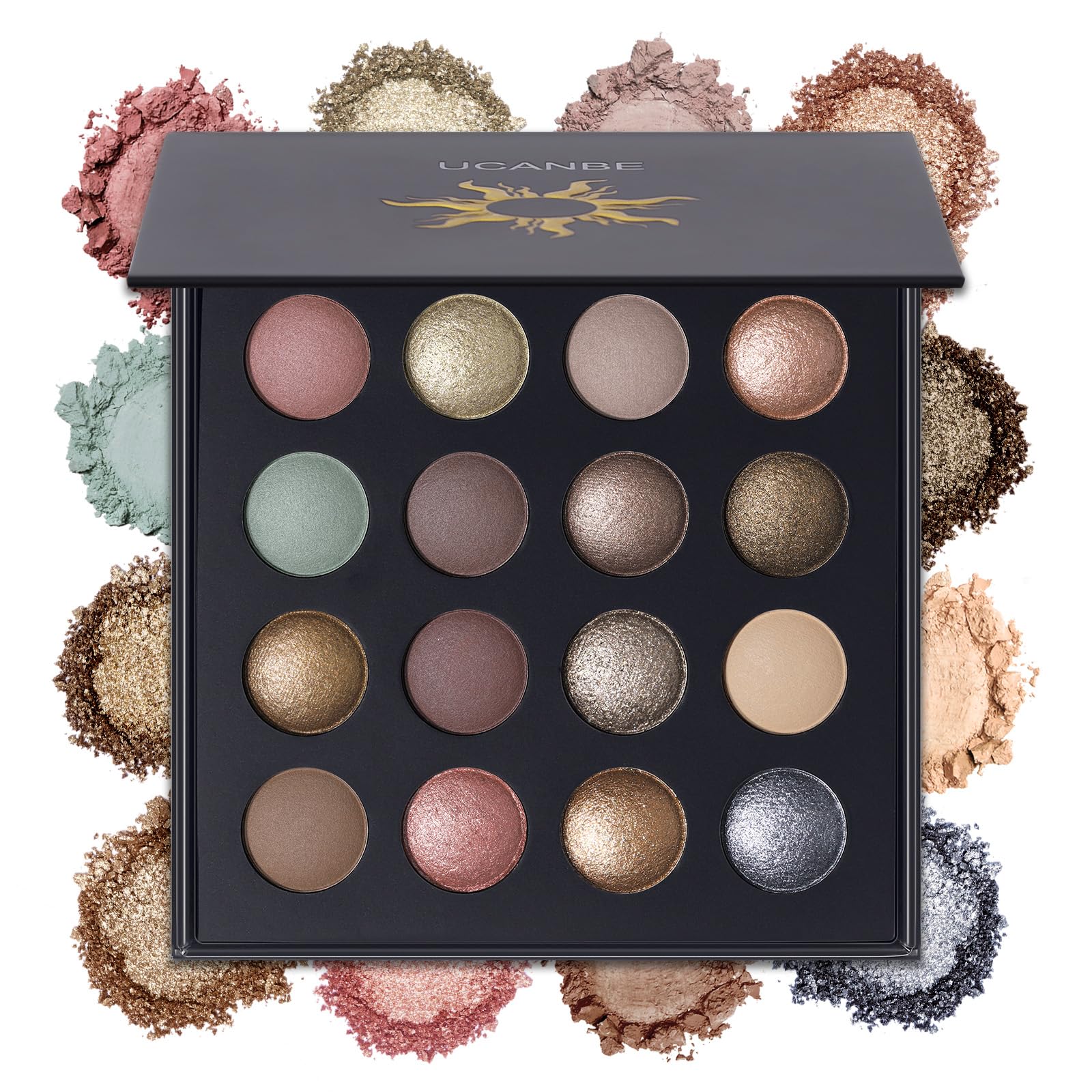 Paleta De Sombras De Ojos Ucanbe Baked Hidden Gems 16 Colores - Venta Internacional.