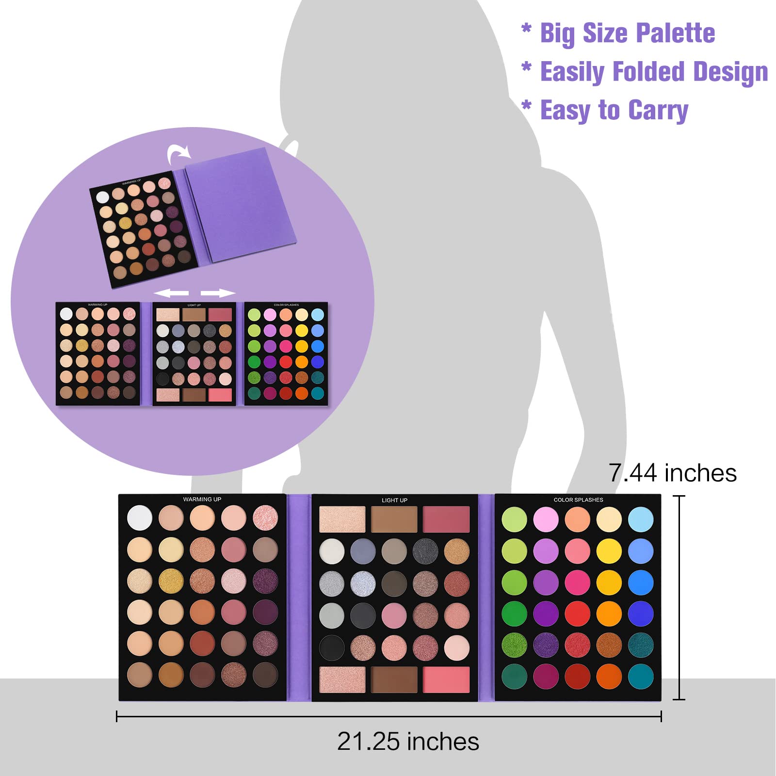 Foto 8 pulgar | Set De Maquillaje Ucanbe Paleta De Sombras De Ojos Con 15 Pinceles  86 Colores - Venta Internacional.
