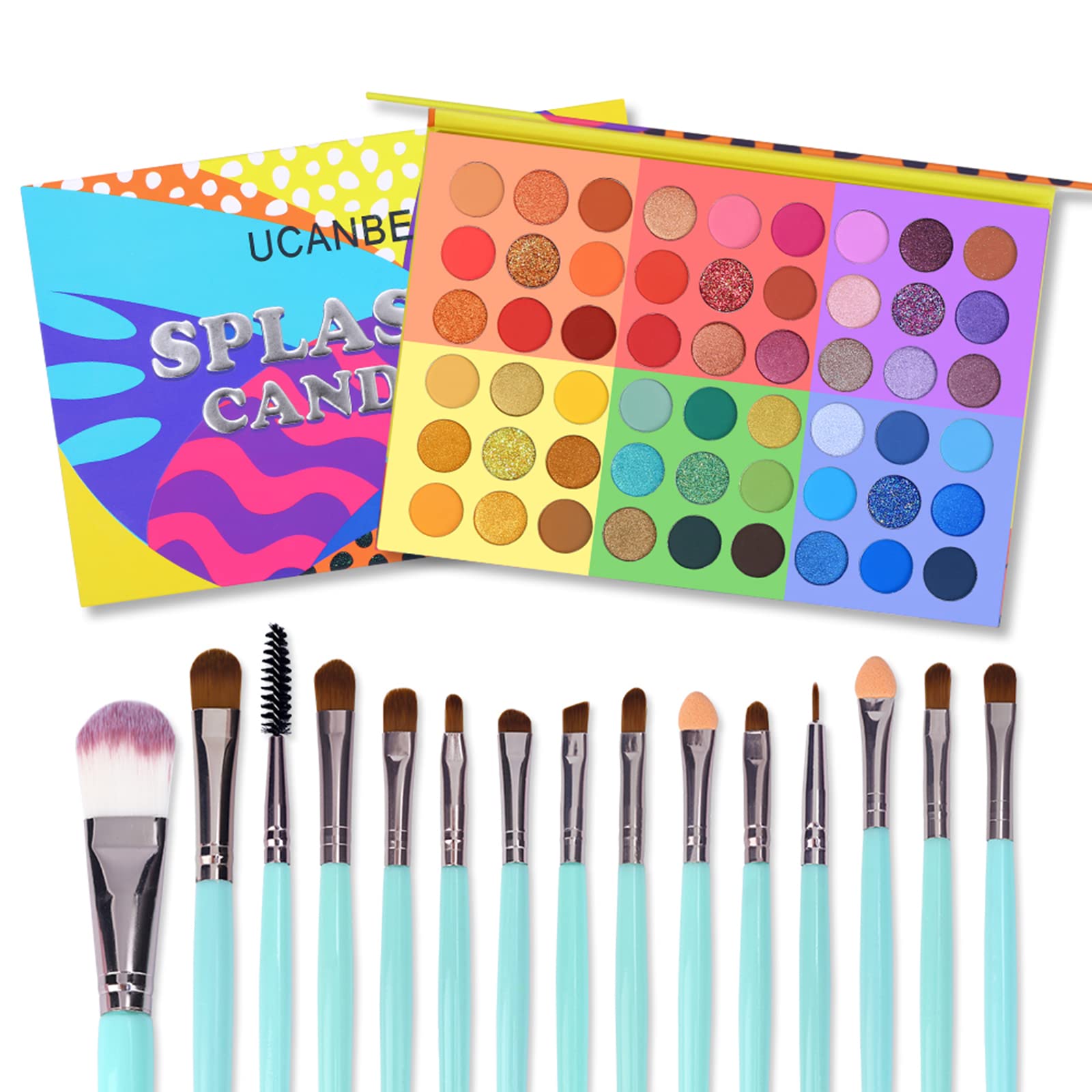 Foto 2 pulgar | Set De Paleta De Sombras De Ojos Y Brochas De Maquillaje Ucanbe Splashy Cardies - Venta Internacional.