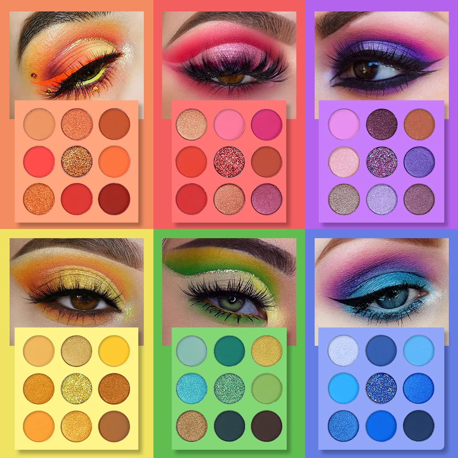 Foto 4 pulgar | Set De Paleta De Sombras De Ojos Y Brochas De Maquillaje Ucanbe Splashy Cardies - Venta Internacional.