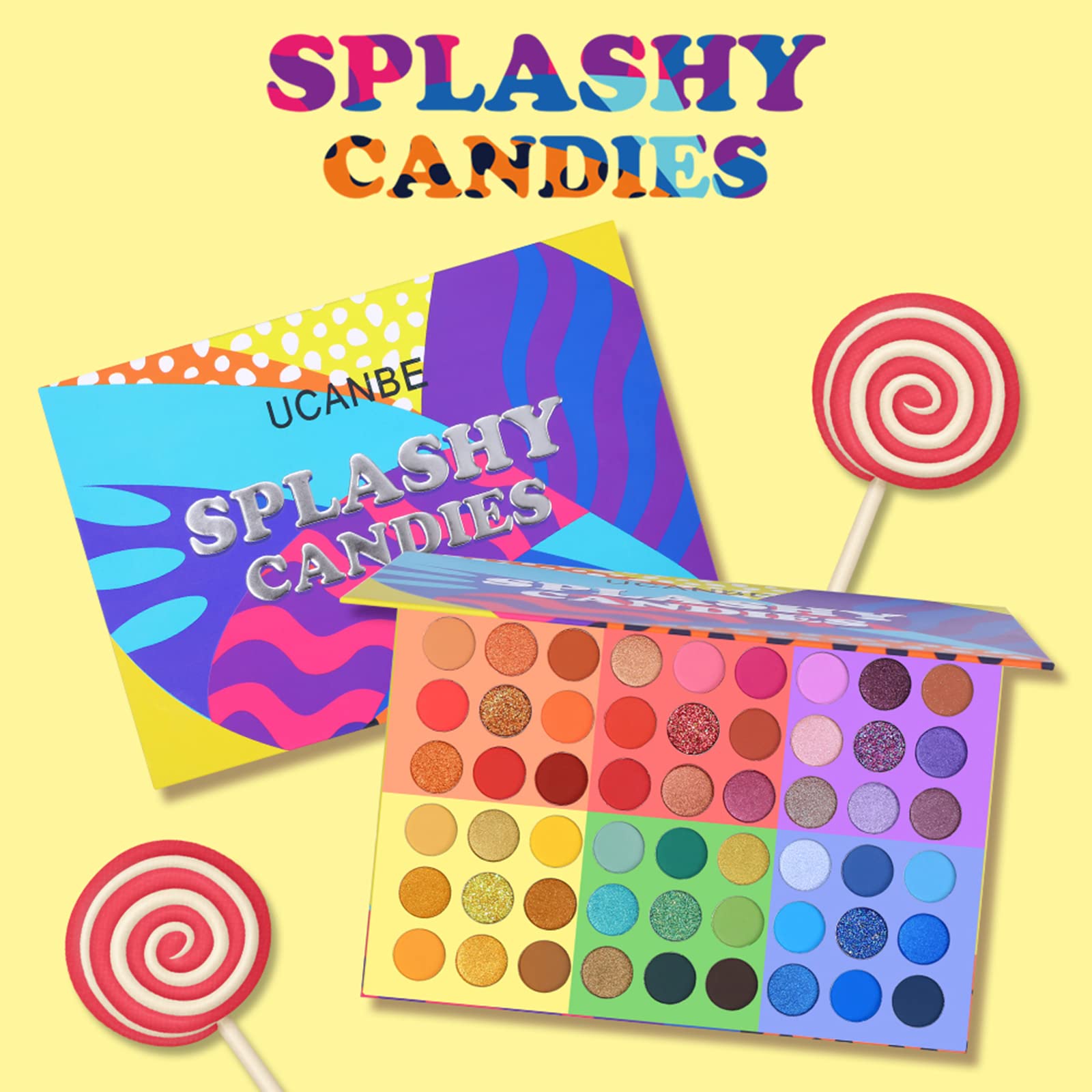 Foto 7 | Set De Paleta De Sombras De Ojos Y Brochas De Maquillaje Ucanbe Splashy Cardies - Venta Internacional.