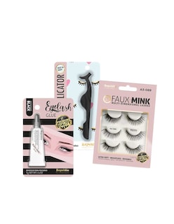 Foto 1 | Set Republic Cosmetics con Aplicador de Pestañas/ Pegamento para Pestañas Black/ 3 Pares de Pestañas 3d Faux Mink A3-