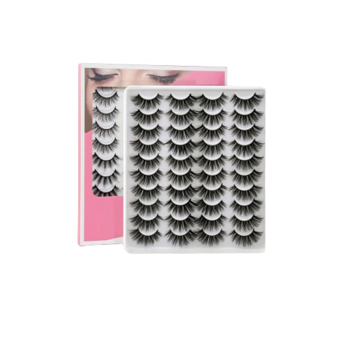 Kit 20 Pares De Pestañas Postizas 3d Mixtas De Visón Natural $509