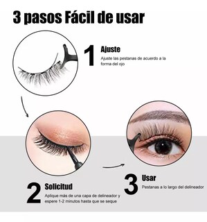 Foto 3 | Pestañas Postizas Belug Magnética Naturales Con Delineador 5 Pares color Negro