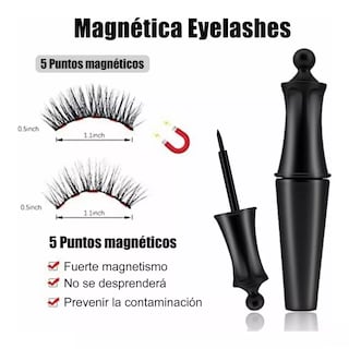 Foto 4 | Pestañas Postizas Belug Magnética Naturales Con Delineador 5 Pares color Negro