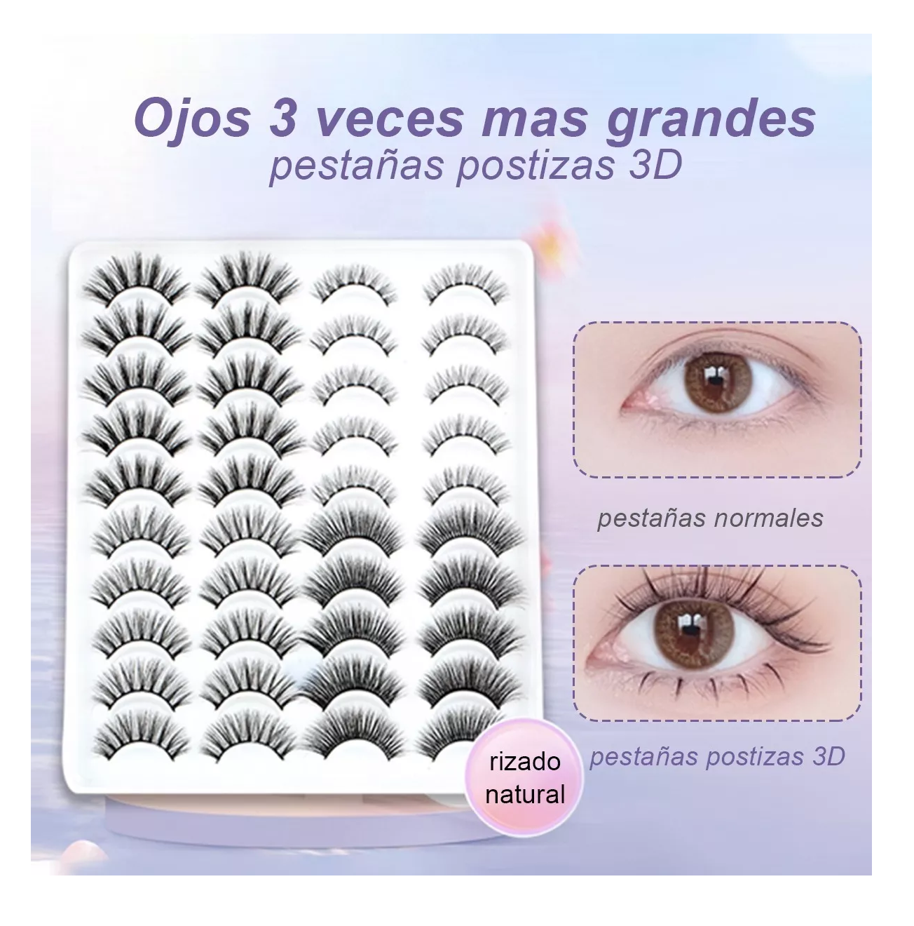 Foto 3 | 20 Pares de Pestañas Postizas 3d Belug Mixtas de Visón Natural